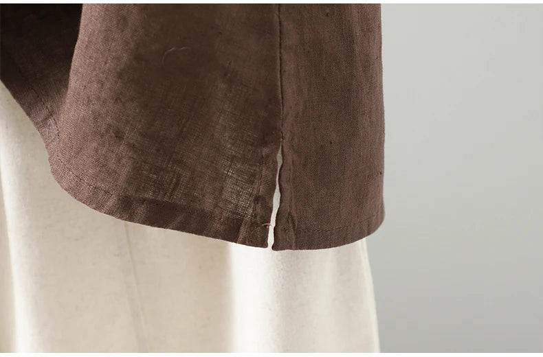 Slimming Pure Color Cotton Linen Lightweight Sleeveless round Neck Inner Wear Large Size Women's Fashionable Versatile Top