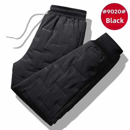 TUCANO Men's Thickened down Cotton Pants Outdoor Winter Sports Wearable Long Trousers Youth Casual Straight Leg Multi Pocket