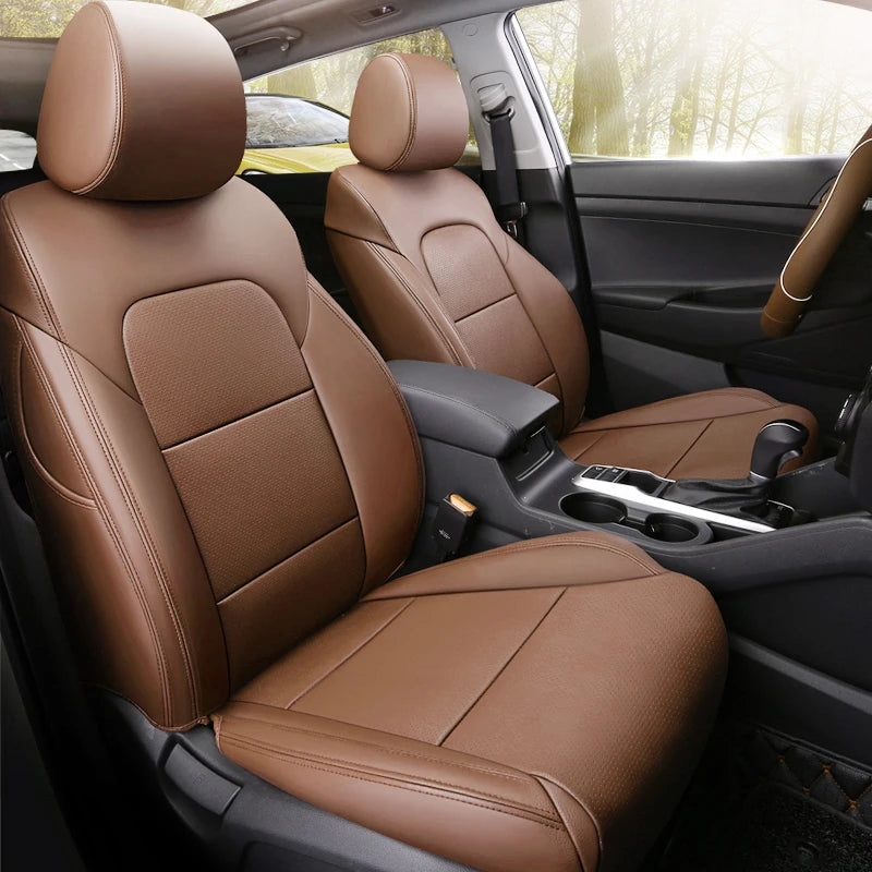 Custom Fit Car Accessories Seat Covers for Hyundai Santa Fe Tucson Elantra Palisade Kona Sonata Loniq 5-8 Seats Leather Full Set