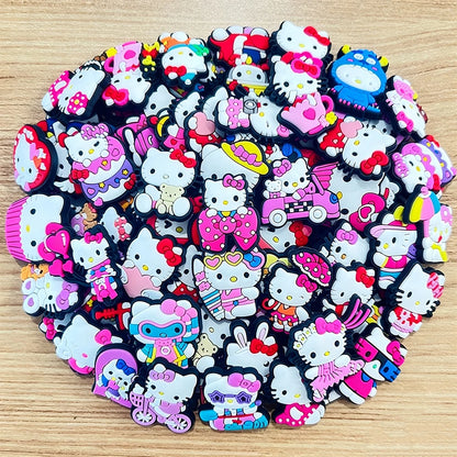 Cartoon 30/50/100PCS MESUCA Sanrio Shoe Charms for Clogs Bubble Slides Sandals PVC Decor DIY Waterproof detachable For Gifts