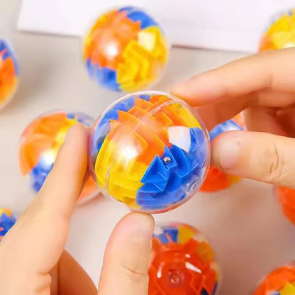 Kids Puzzle Educational Toys Transparent 3D Walking Bead Three-dimensional Maze Pinball Pressure Relief Mini Round Maze Toy