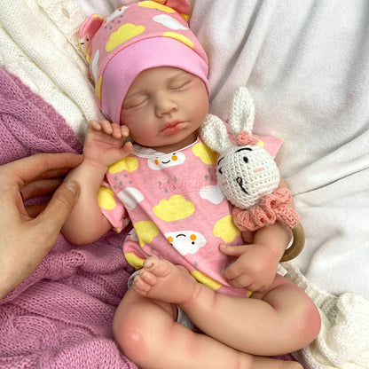 50cm Open Mouth Doll Soft Lifelike Silicone Reborn Baby Girl/Boy Loulou Waterproof Baby 3D Skin Doll Gift for Dementia Patients