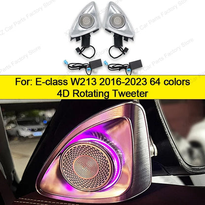 For Mercedes Benz E-Class W213 2016-2021 Led 64 Colors Air Vents AMG E43 E53 3D Rotating Tweeter Speaker Interior Ambient Light