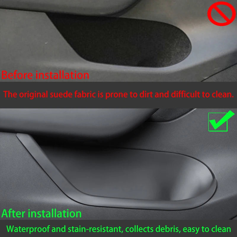 For Tesla New Model Y Juniper 2025 Door Side Organizer TPE Front And Rear Door Side Storage Box For Refresh Interior Accessories