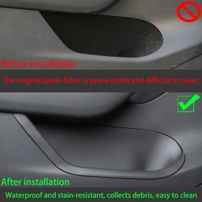 For Tesla New Model Y Juniper 2025 Door Side Organizer TPE Front And Rear Door Side Storage Box For Refresh Interior Accessories