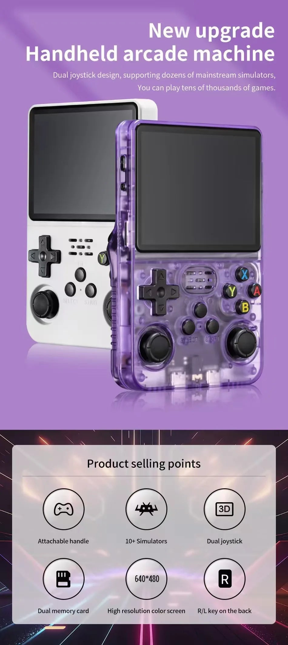Open Source R36S Retro Handheld Video Game Console Linux System 3.5 Inch IPS Screen Portable Pocket Video Player R35S 64 Games