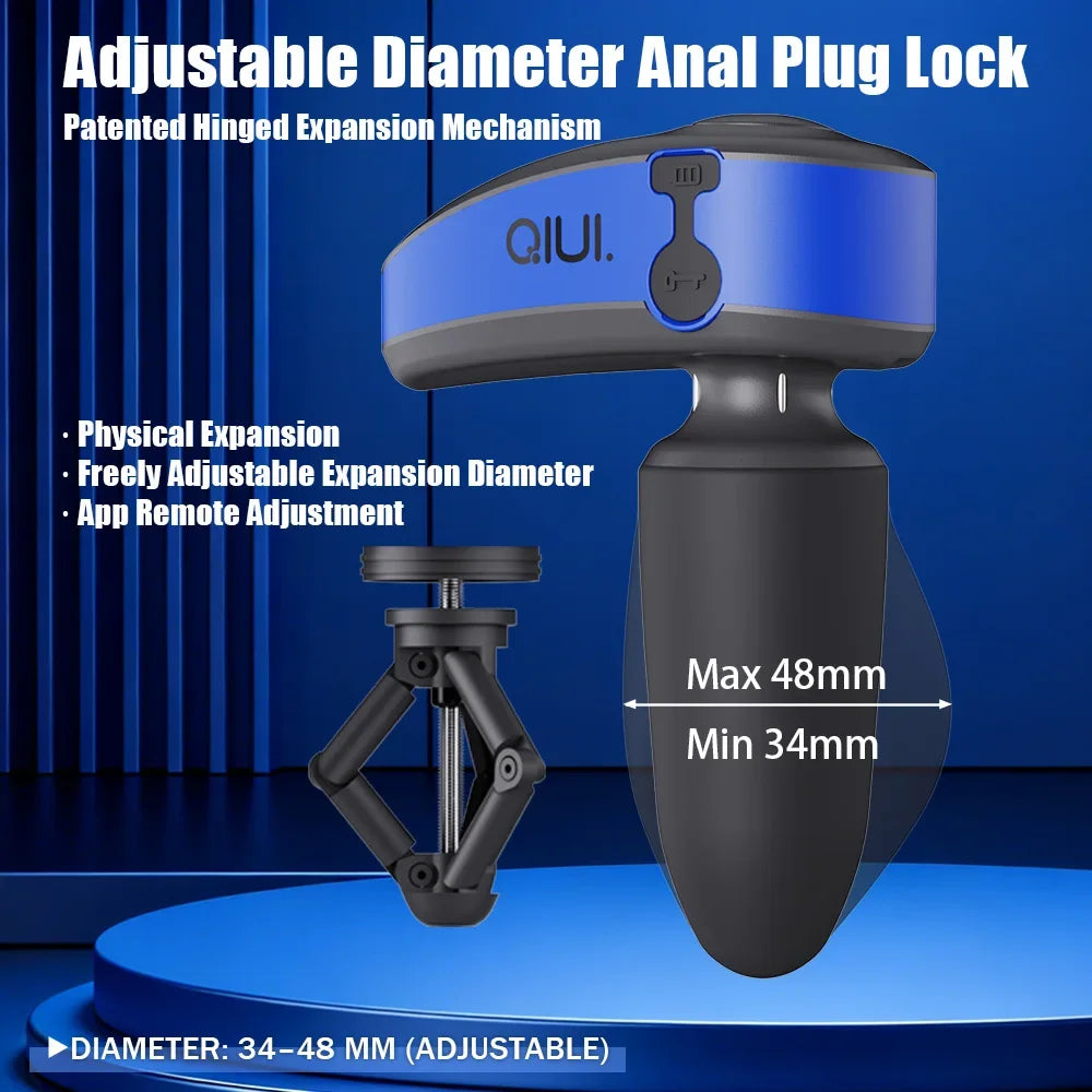 QIUI APP Remote Control Anal Plug Electric Shock Vibration Butt Plug Expansion Adjustable Diameter Anal Plug Lock Sex Toys