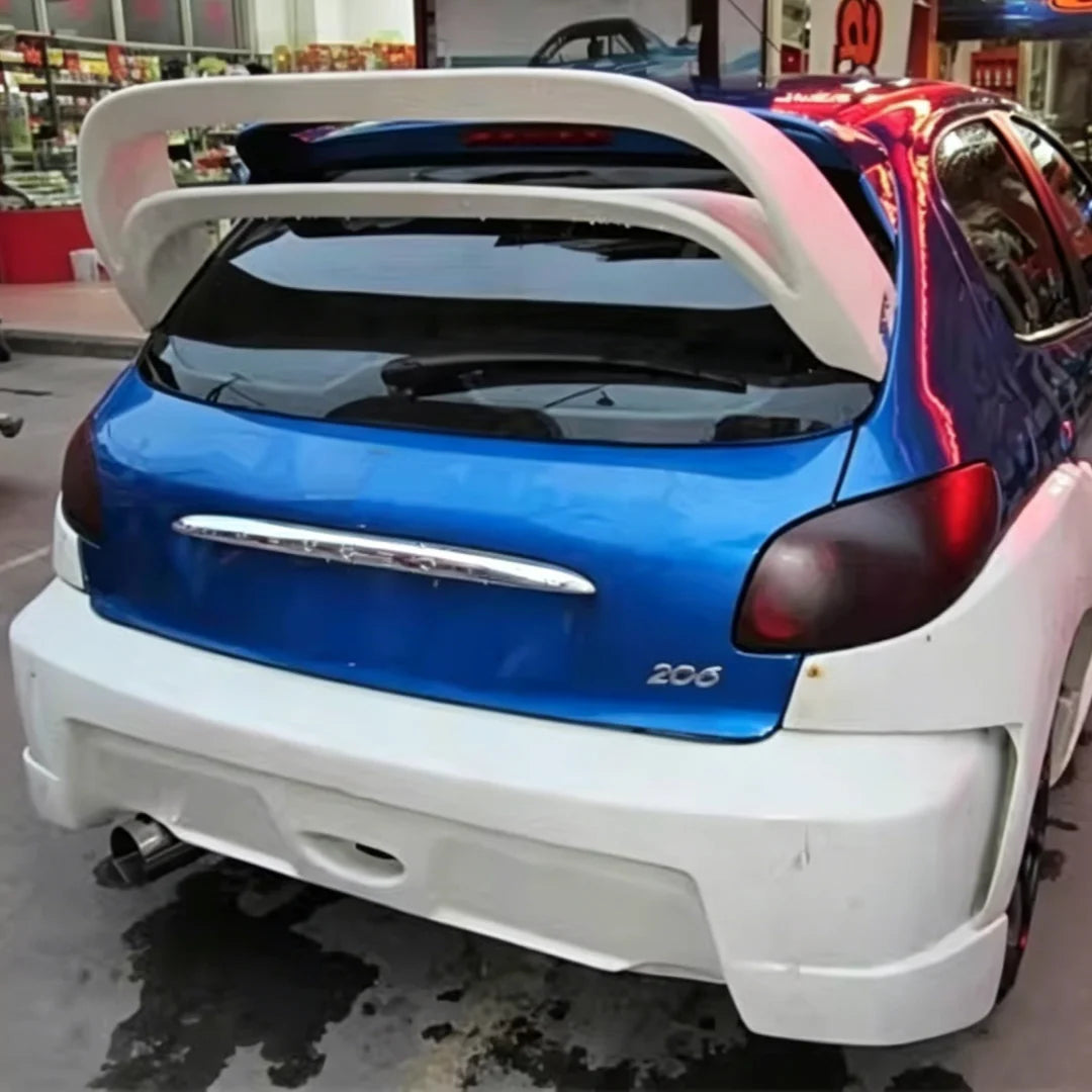 Carbon fiber Resin Rear spoiler tail wing for Peugeot 206 06-15 modify to WRC style car accessories
