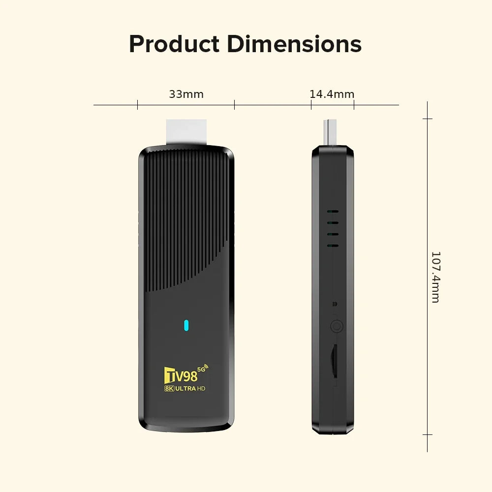 TV98 ATV X9 Smart TV Stick Android14 Allwinner H313 OTA 8GB 128GB Support 8K 4K Media Player 4G 5G Wifi6 HDR10 Voice Remote iptv