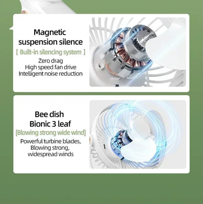 Car Rechargeable Desktop 2000mAh Portable Outdoor Home Fan Air Cycle Device Wireless Ceiling Mounted WithLED Light Clip on Amagi