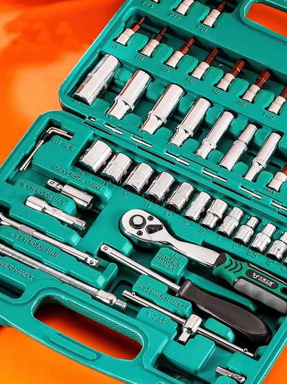 Advanced Car Repair Kit , Ratchet Wrench Set with Sockets Screwdriver Bits, Professional Tool Set, Car Maintenance Essentials