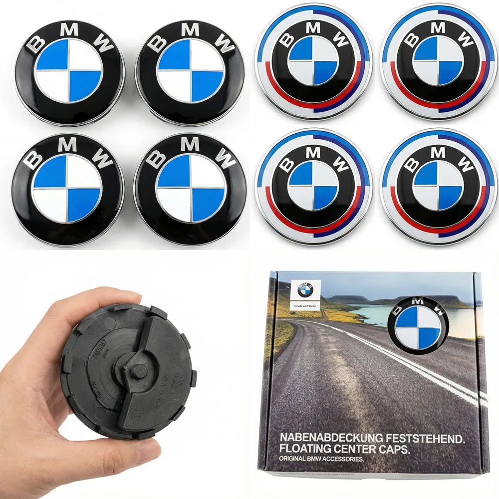 AAA 4pc 56/68mm 50th Anniversary Floating Wheel Center Caps For BMW G11 G12 G30 G31 G32 G08 G05 F46 F49 F39 F90 Auto Accessories