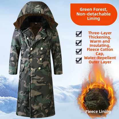 Thickened Cotton Jacket Removable Inner Vest Long Windproof Northeast Cold Storage Night Reflective Work Cotton Clothes