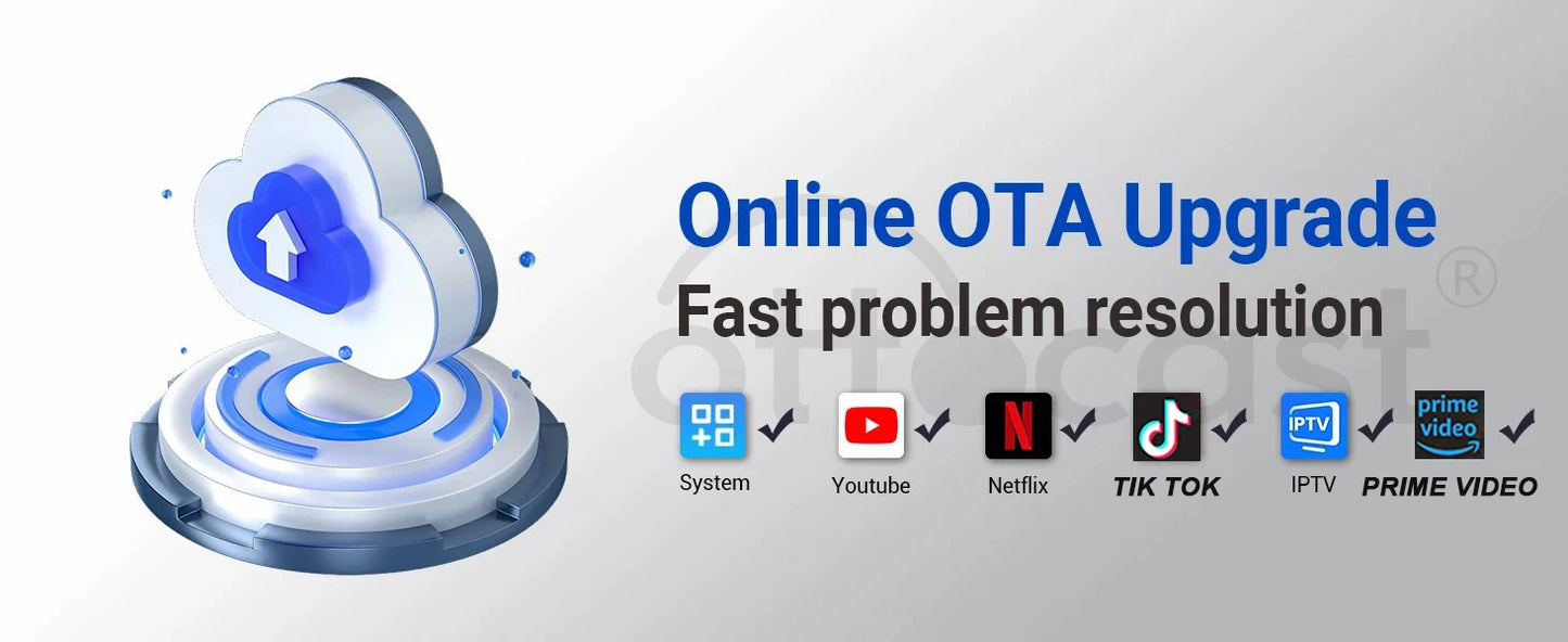 OTTOCAST Play2Video Pro Ai Box Wireless CarPlay Android Auto Adapter Built in  Netflix YouTube IPTV Video Box for 98% of Cars
