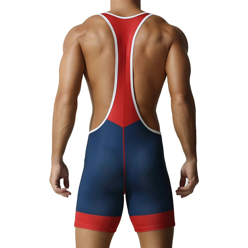 Men's one-piece shapewear, one-piece vest, high elasticity, tight fitting sports and fitness one-piece swimsuit