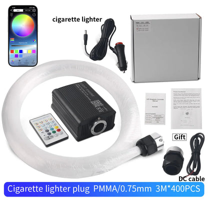 16W Car Roof Star Light Twinkle Fiber Optic Light Ceiling Star Lighting Kit RGBW APP Music Control Car Starry Sky Ceiling Lamp