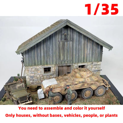 Assembly Architectural Warehouse Godown Stockroom Granary Barn Grain Elevator Diorama Building Miniature Scale Model Kit 1/35