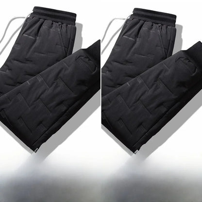 TUCANO Men's Thickened down Cotton Pants Outdoor Winter Sports Wearable Long Trousers Youth Casual Straight Leg Multi Pocket