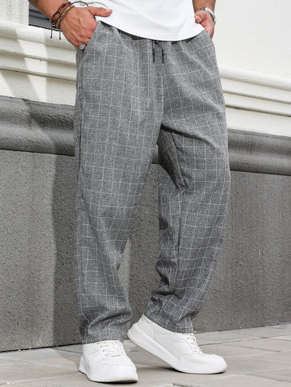 Men's Casual Plaid Pants Urban Fashion All Seasons Comfortable Fit Trousers for Casual Wear