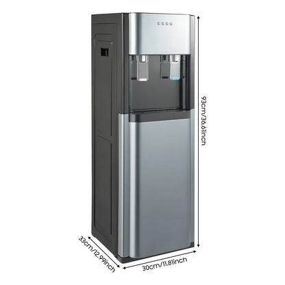 F880 Dark Gray Bottom Loading Water Dispenser Hot Cold Heating Cooling Water Cooler 304 Stainless Steel Liner 110V US Plug Floor Standing Drinking Water Machine Fit 20L 5.28Gallon Water Barrel