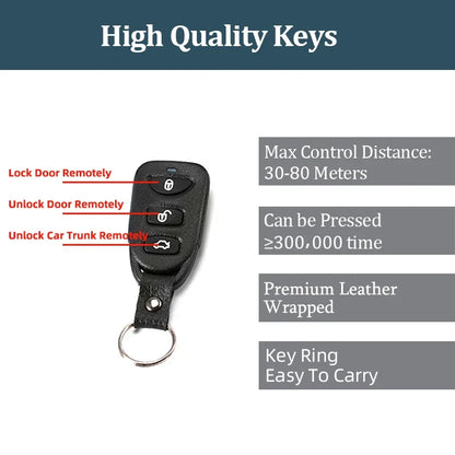 HIPPCRON 12V Car Remote Central Kit Door Lock Keyless System Locking Car Alarm System With 2 Remote Key Control APP Control