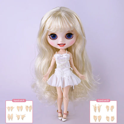 ICY DBS Blyth doll 30cm white skin, curly hair, matte face, various styles of nude dolls and other options, suitable for gift