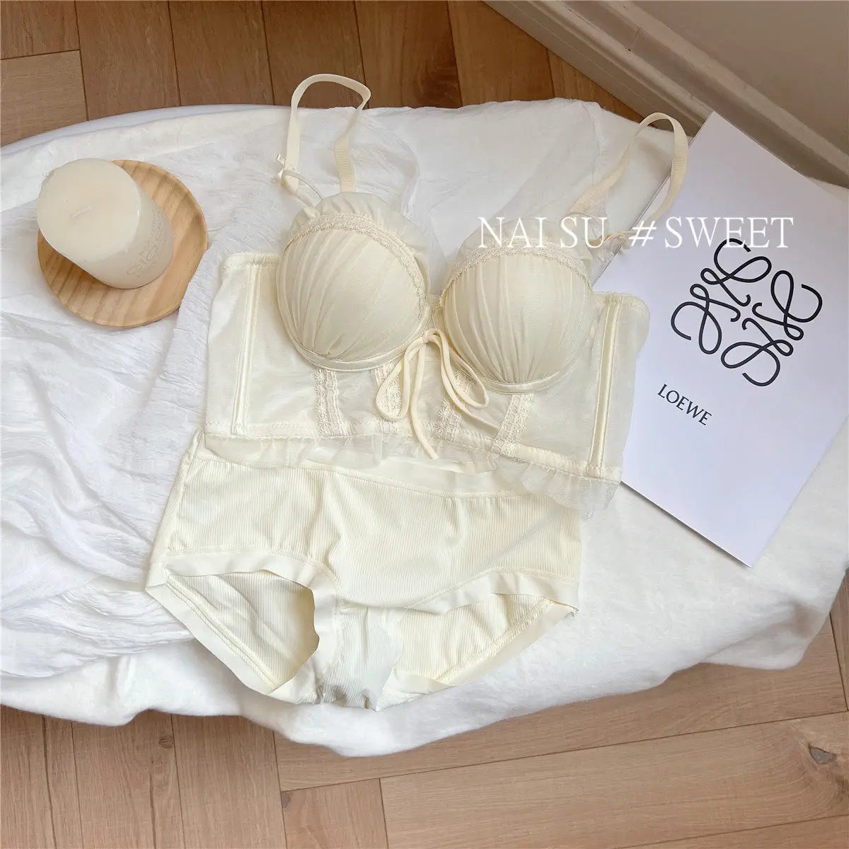 Iroppoi Sweet Charming Lingerie Set Delicate Lace Push Up Bra Small Cup Women, Sek-si Feminine Look New Hot Item BANERDANNI