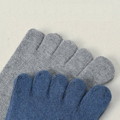 1/5 Pairs Wool Toe Short Socks Winter Man Soft Elastic Endurable Business Sweat-Absorbing Thick Thermal Warm 5 Finger Socks