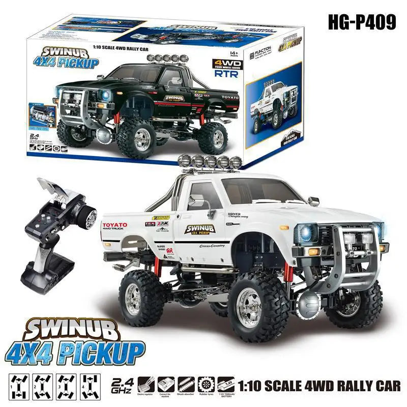 P409 2.4g Full Proportional Remote Control Adapts To Various Road Conditions, Four Wheel Drive Off Road Simulation Truck Model