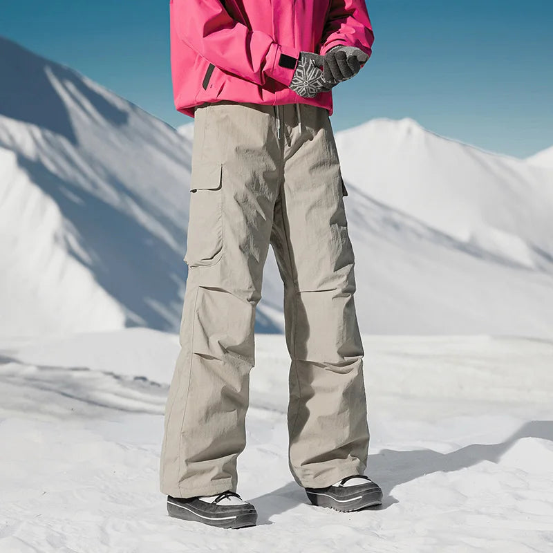 90 Duck down Winter Outdoor Windproof Warm Workwear Trousers Straight Leg Bootcut Ski Pants Fashionable Couples Style