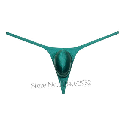 Men's Thong Underwear Contour Pouch Tangas Beach Bikini String Briefs Soft Shiny Smooth Male G-string Comfy Man Sissy Panties