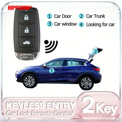 HIPPCRON Car Remote Central Door Lock Keyless System Central Locking And Unlock Car Alarm Kit Universal With 2 Remote Control