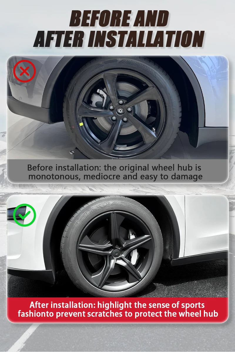 4PCS Hub Cap For Tesla New Model Y Juniper 19 Inch Juniper Tire Performance Replacement Crossflow Full Wheel Cover Rims 20252026