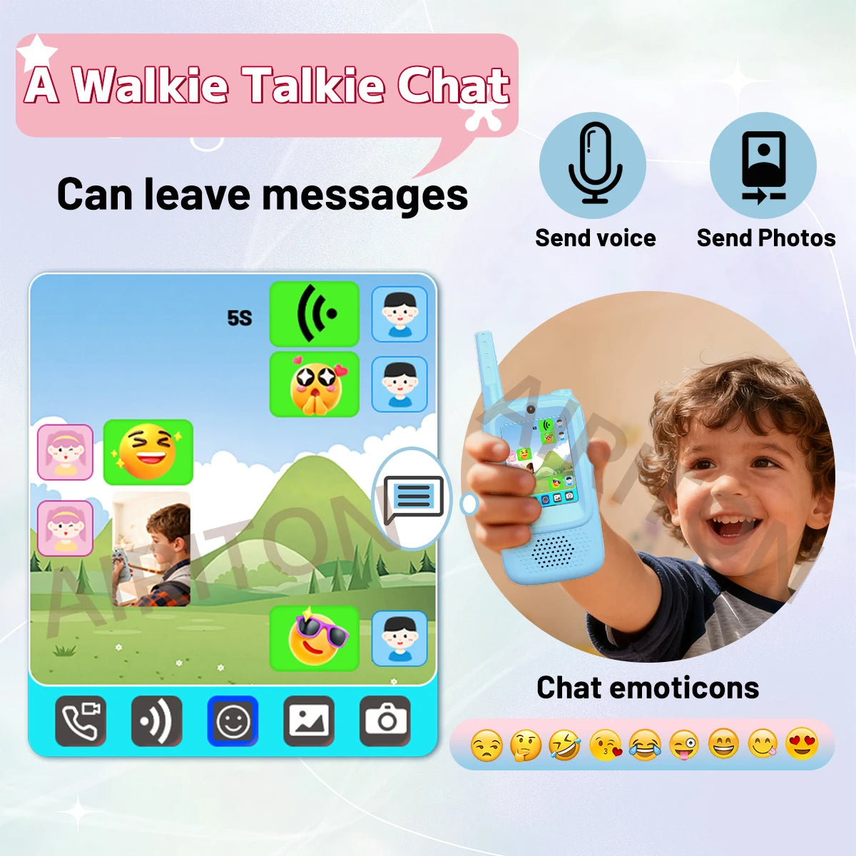 Lastest Video Walkie Talkies for Kids Upgrade JK300 JK200 Toddler Toys Indoor Camping Birthday Chirstmas Gifts for Kids Age 3-12