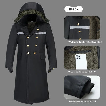 Thickened Cotton Jacket Removable Inner Vest Long Windproof Northeast Cold Storage Night Reflective Work Cotton Clothes