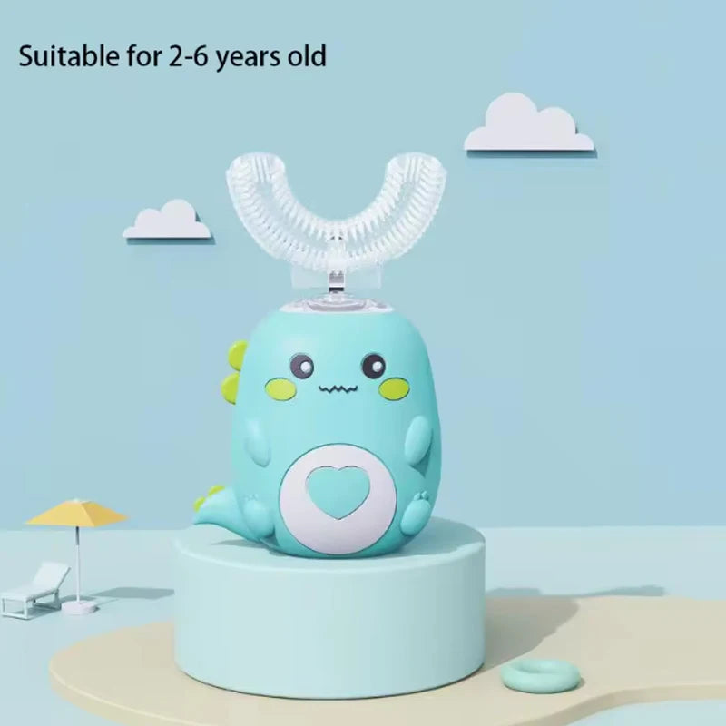 Children'S Electric Toothbrush Food Grade Silicone Oral 360 Degree Automatic Usb Charging Smart Children'S Toothbrush U-Shaped