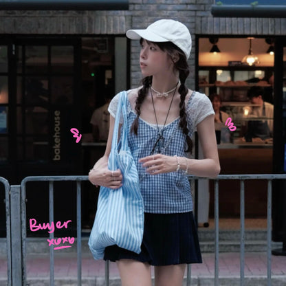 Brandy Melville Pure Cotton Three-Button Base Layer Vest Sweet Style V-Neck Sleeveless Tank Top for Women Spring Summer