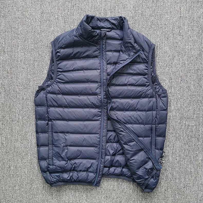 Ultra-Light down Cotton Jacket Men's Spring Fashion Slim Fit Long Sleeve Warm Casual Style Pure Color Youth Popular Clothing