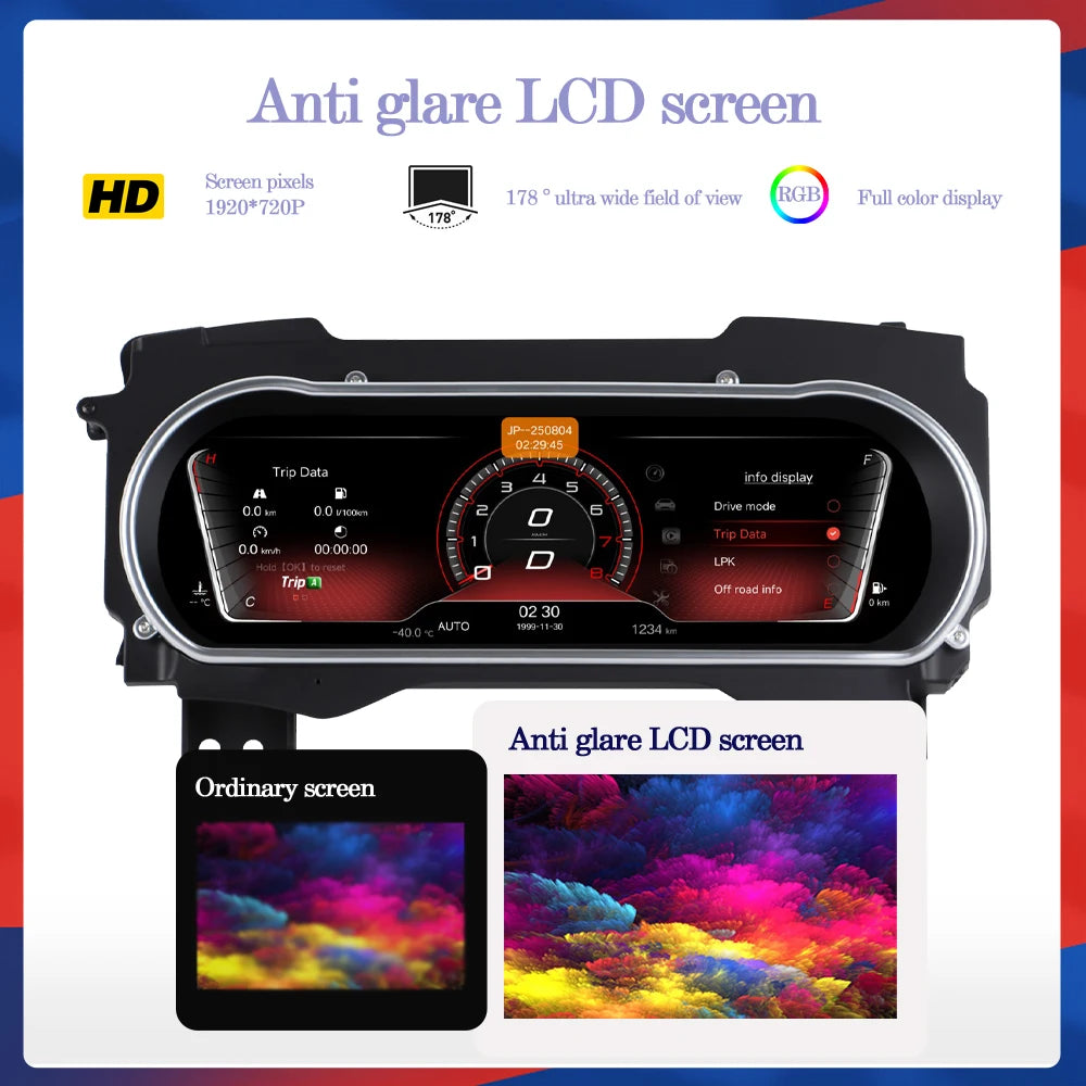 12.3''Digital instrument cluster  For Jeep Wrangler 2018-2023 Odometer, speedometer cluster，Virtual Cockpit