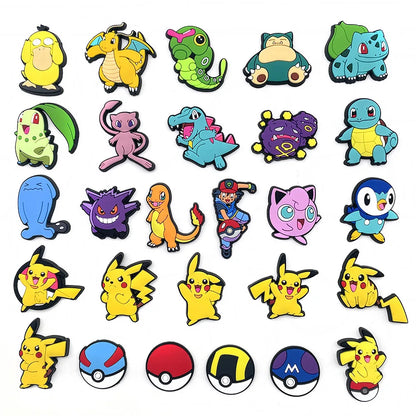 47/27/20Pcs Random Pokémon Series Shoe Charms For Slides Sandals,PVC Shoe Decorations Accessories For Christmas Birthday Gift