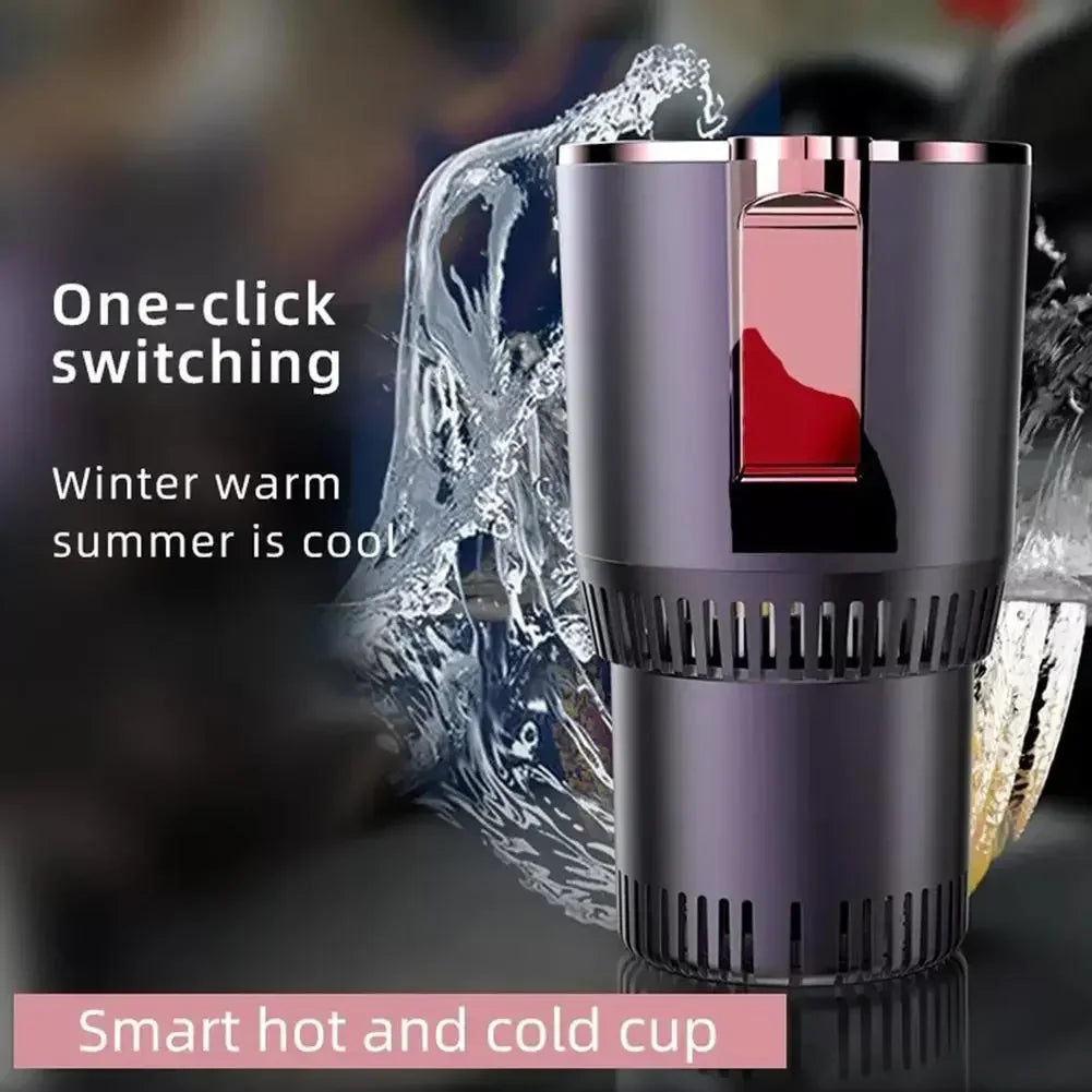 Smart 12V Portable Mini Can Fridge Cooler & Warmer, 2-in-1 Single Cup Holder Chiller for Car & Office Desk Travel Mug Heater