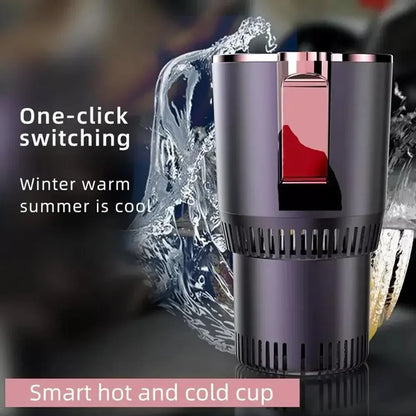 Smart 12V Portable Mini Can Fridge Cooler & Warmer, 2-in-1 Single Cup Holder Chiller for Car & Office Desk Travel Mug Heater