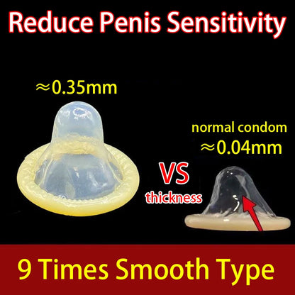9 Times Delayed Ejaculation Condoms For Men Reduce Sensitivity Pysical Ultra Thick Long Last Condom Penis Sleeves Sex Toys Tool
