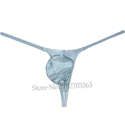 Men's Sexy Thong Underwear Pouch Tangas Male G-strings Bikini Briefs Lingerie Underpants Thongs Shiny Tangas