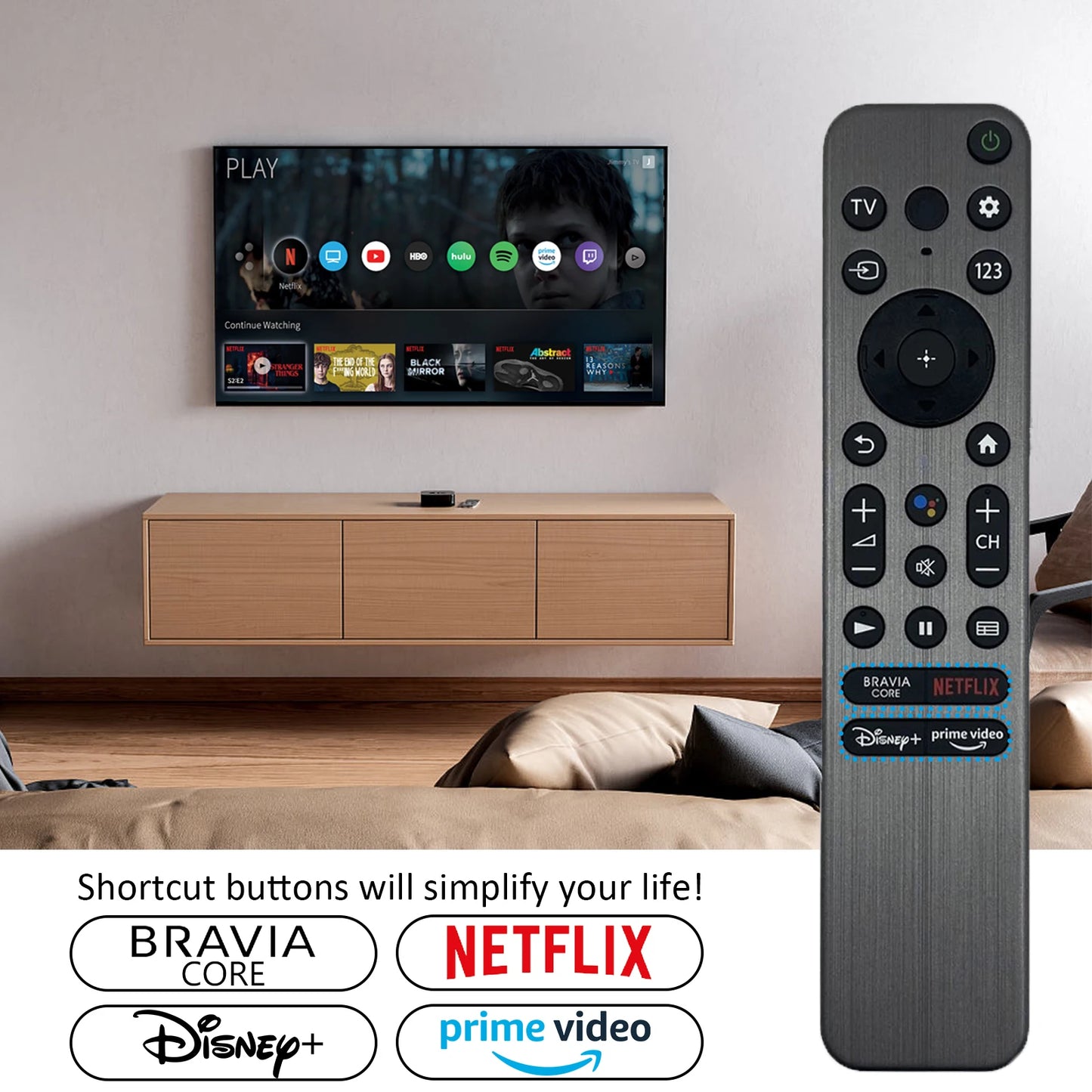 New Bluetooth Voice RMF-TX900U Remote Control for Sony Smart TV Fit RMF-TX800U KD-55X85K KD-75X85K KD-43X80K XR-85X90K/77A80K