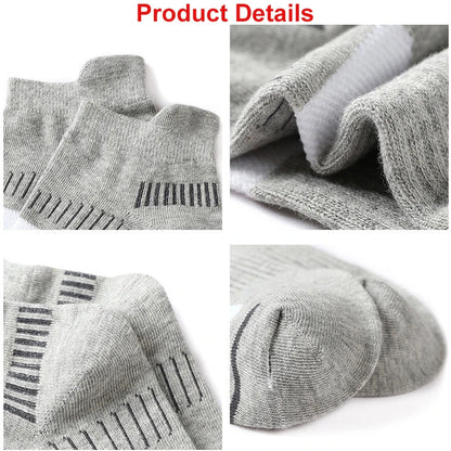 10 Pairs Running Ankle Socks Men Cotton Breathable Soft Short Socks Casual Black White Athletic Fitness Sport Socks