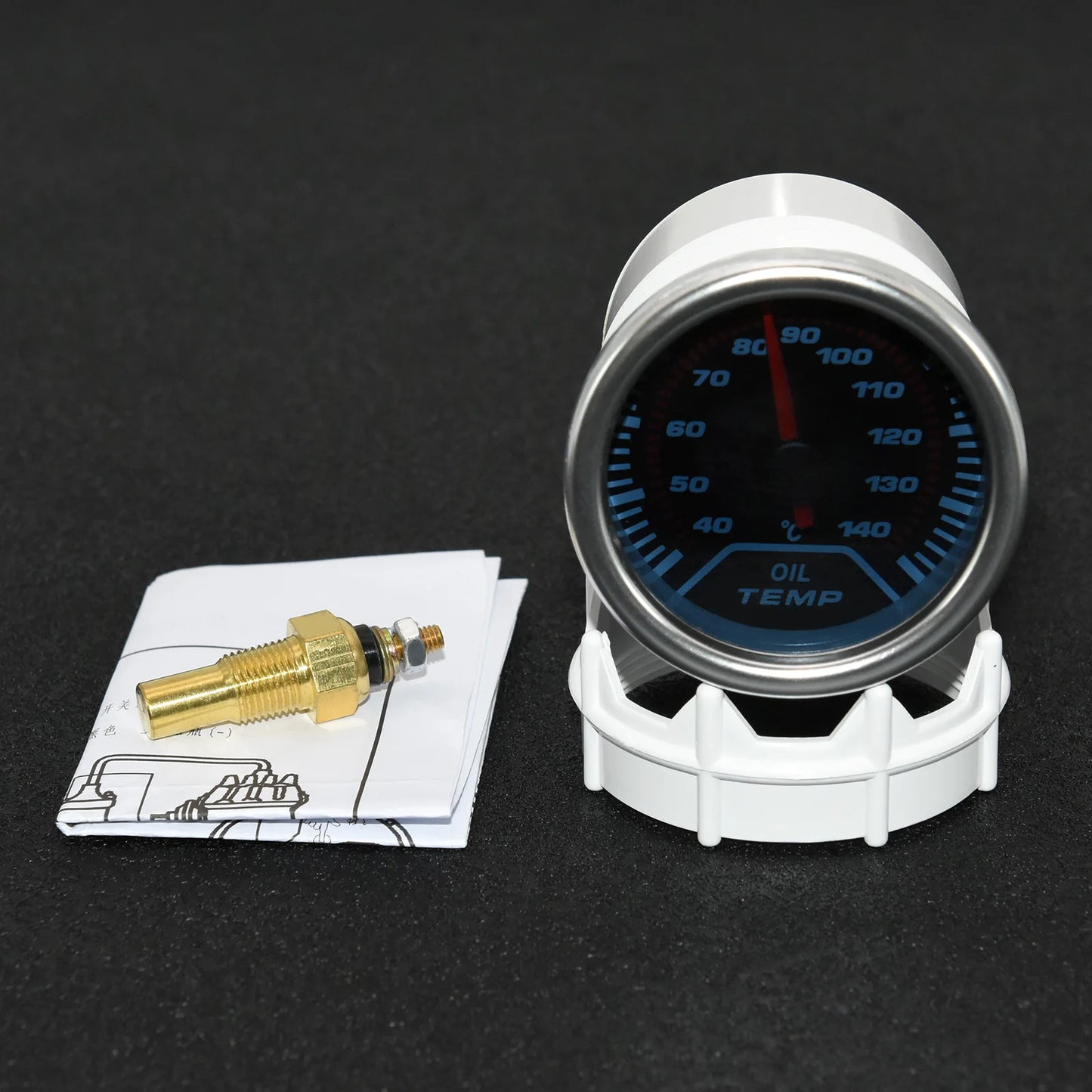 AD 52mm Water Temperature Gauge + 10mm Sensor  Boost Gauge Bar Psi Vacuum Oil Temp Press Voltmeter Tachometer RPM Car Gauge Pods