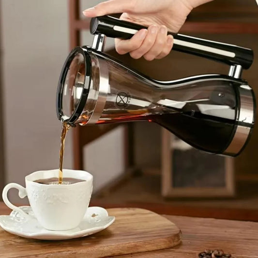 An easy-to-use coffee siphon maker with a heat-resistant glass drip filter and vacuum filter tea & coffee maker set.