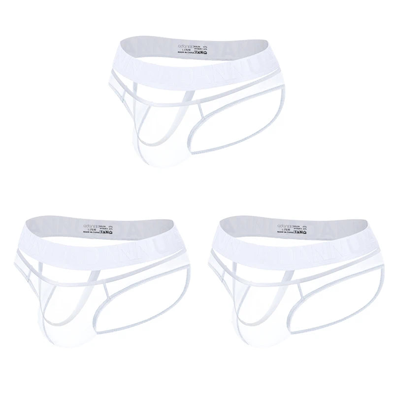 Sexy Underwear Men Low-Rise Sheer Mesh Underwear with Chinese Style Embossed Waistband Breathable G-string for Daily & Nightwear