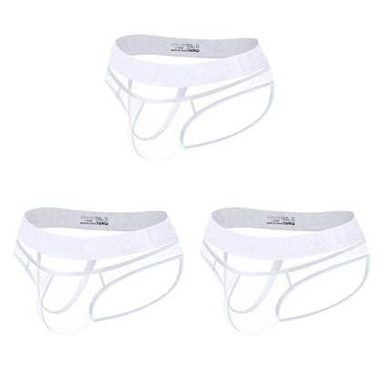 Sexy Underwear Men Low-Rise Sheer Mesh Underwear with Chinese Style Embossed Waistband Breathable G-string for Daily & Nightwear